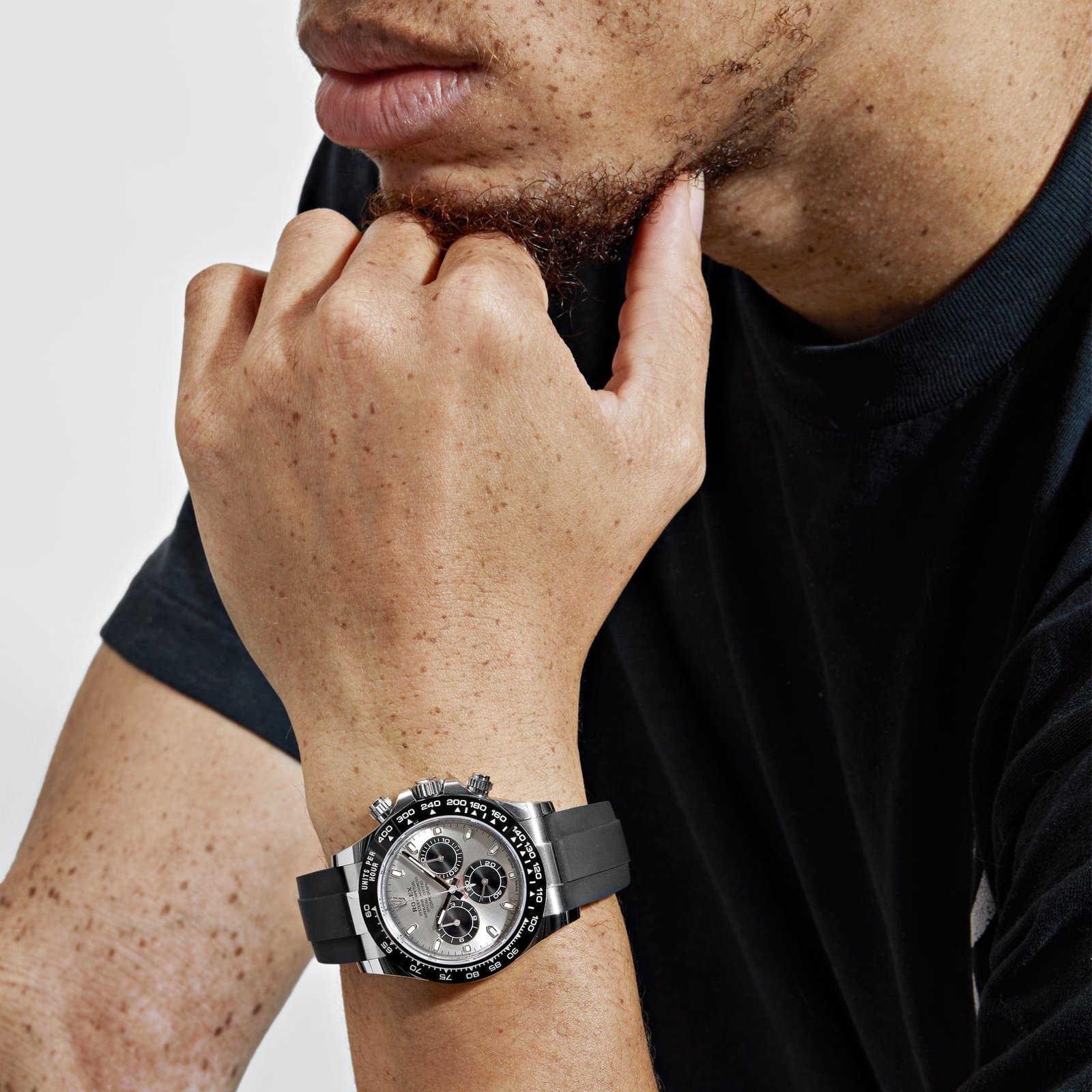 R01ex Daytona 116519LN ‘Ghost’ White Gold Bright Black Dial