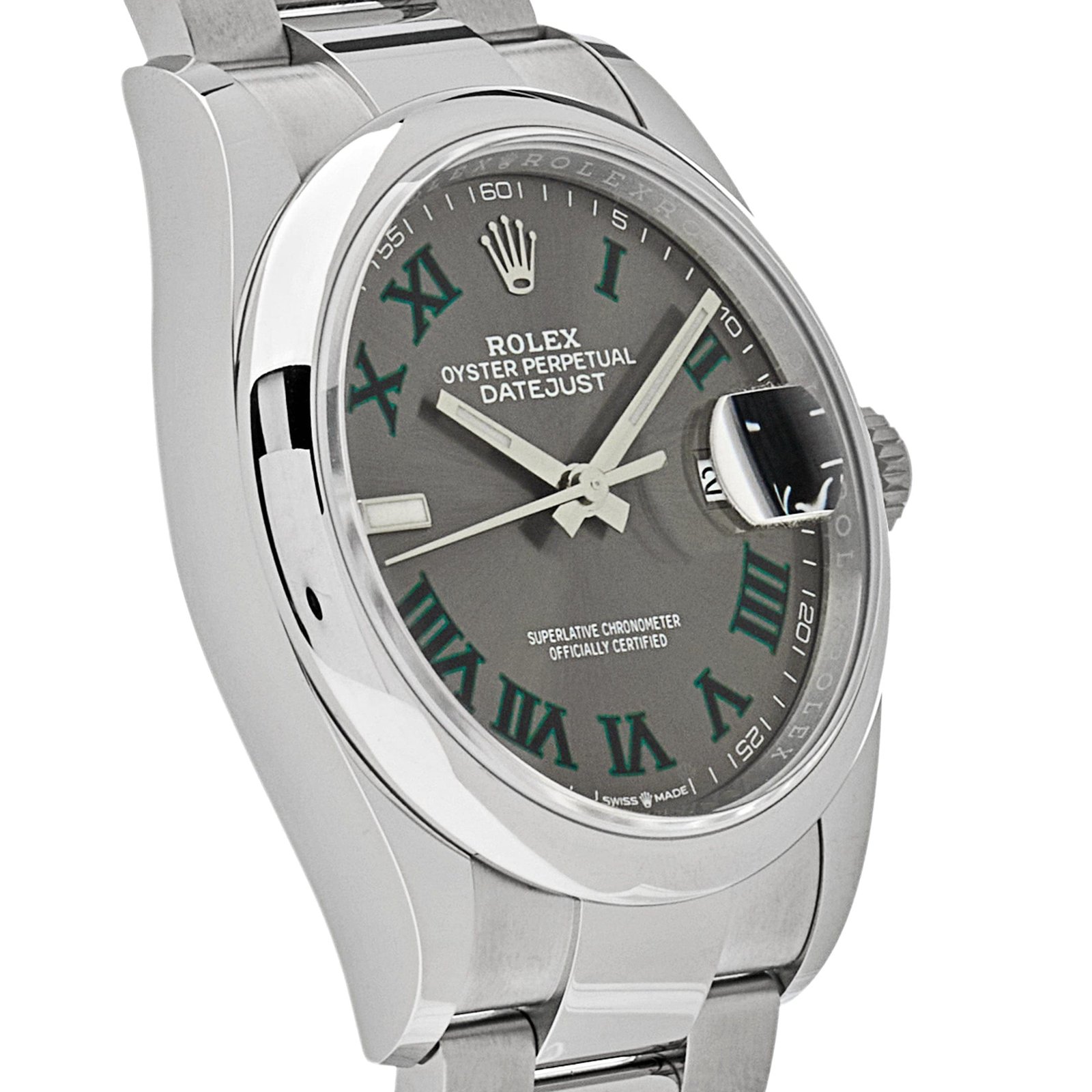 R01ex Datejust 36 126200 ‘Wimbledon’ Stainless Steel Slate Dial