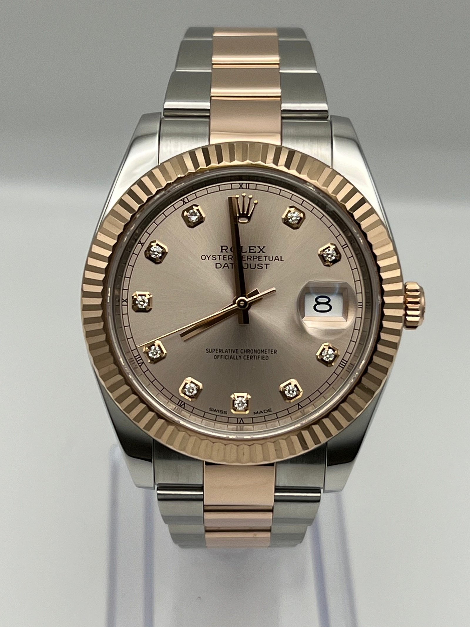R01ex Datejust 41 126331 Rose Gold Stainless Steel Sundust D1am0nd Dial (2022)