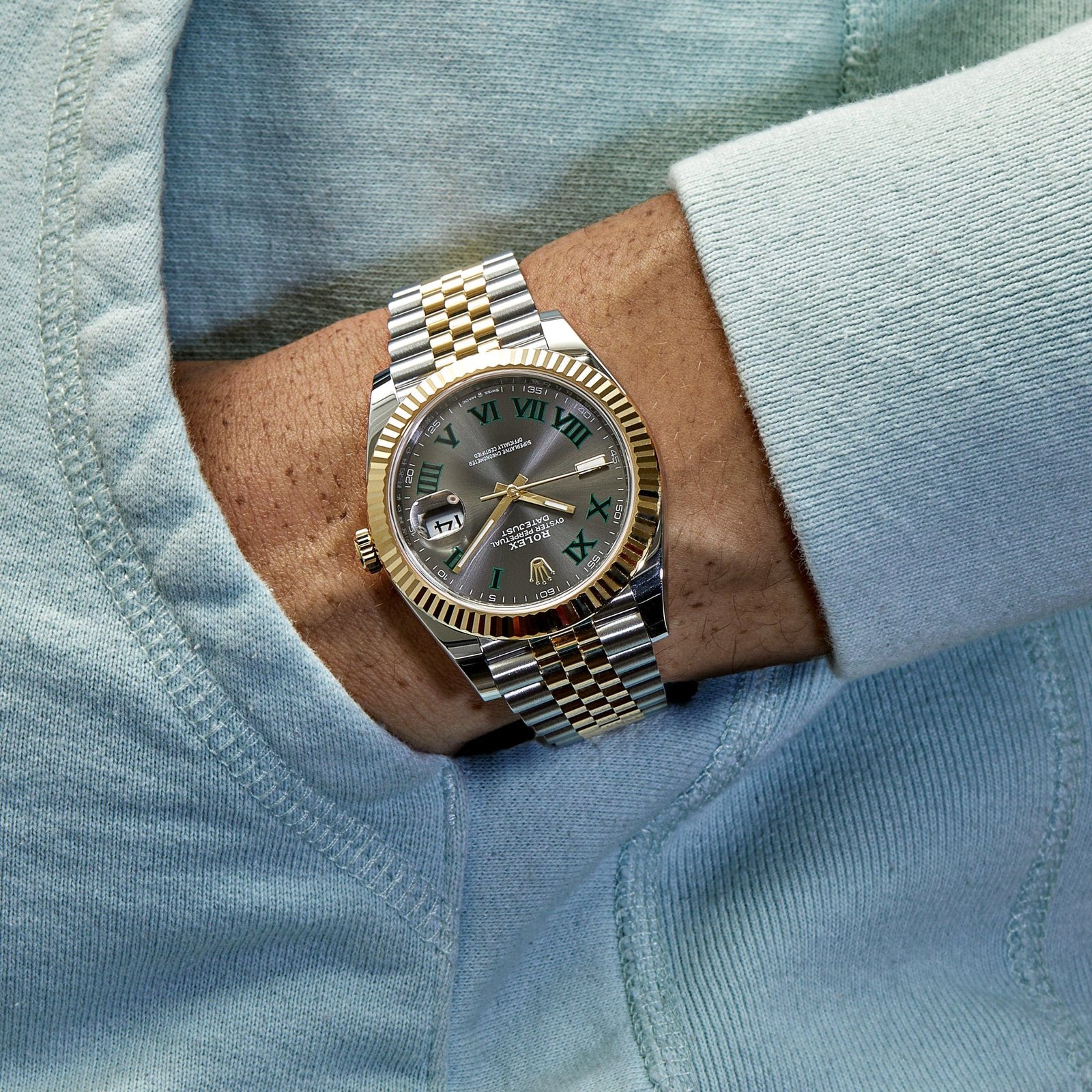 R01ex Datejust 41 126333 ‘Wimbledon’ Yellow Gold Stainless Steel Slate Jubilee (2025)