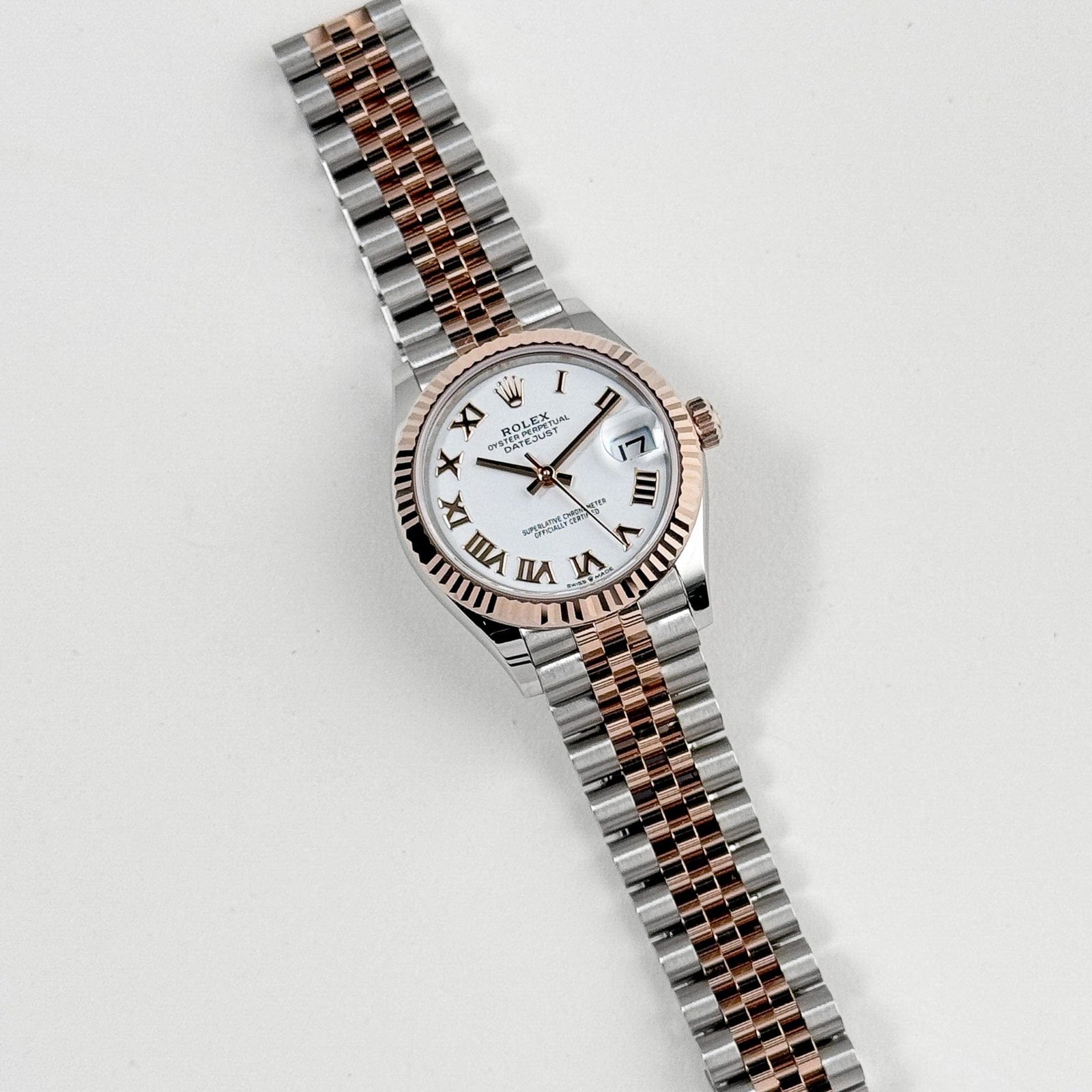 R01ex Datejust 31 278271 ‘Ladies’ Stainless Steel Rose Gold White Roman Numerals Dial (2025)