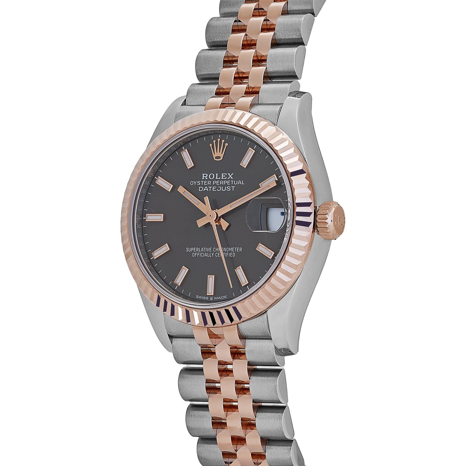 R01ex Datejust 31 278271 ‘Ladies’ Stainless Steel Rose Gold Slate Dial (2025)