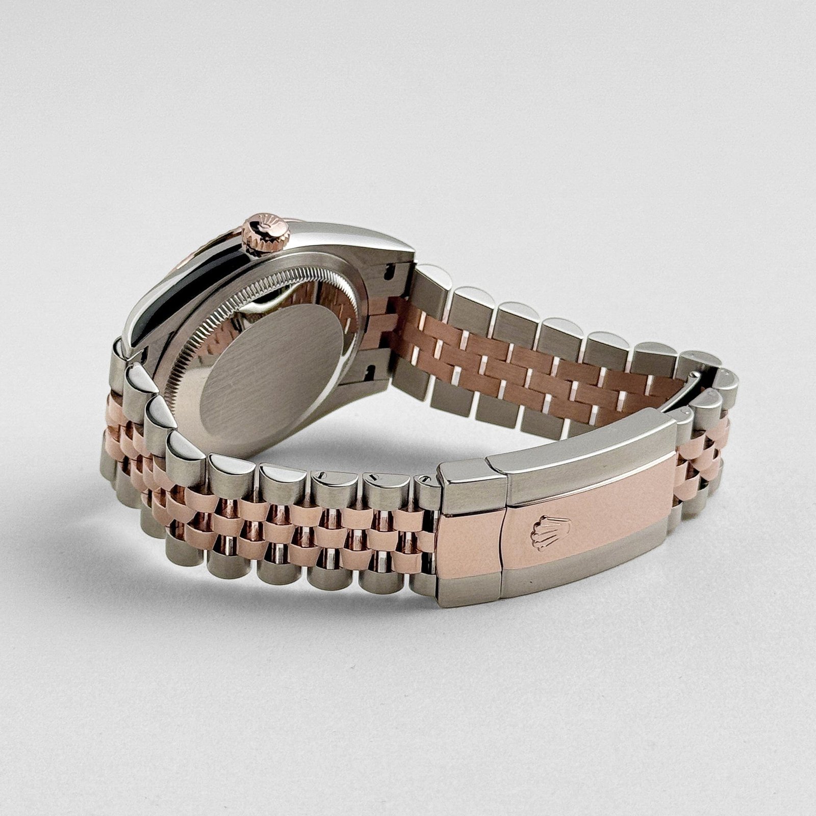 R01ex Datejust 36 126231 Rose Gold Stainless Steel Black D1am0nd Dial