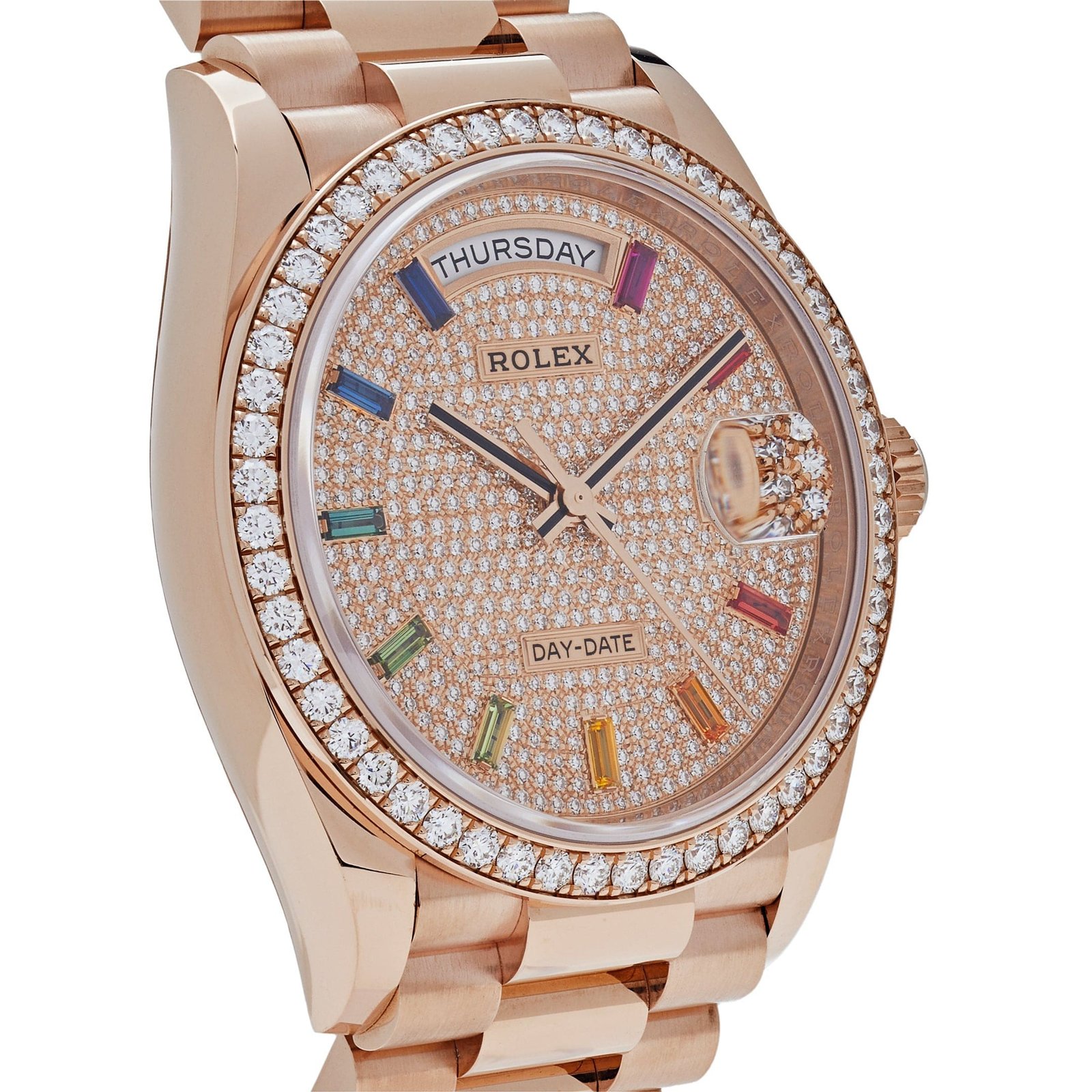 R01ex Day-Date 36 128345RBR Rose Gold Rainbow D1am0nd Pave Dial (2021)