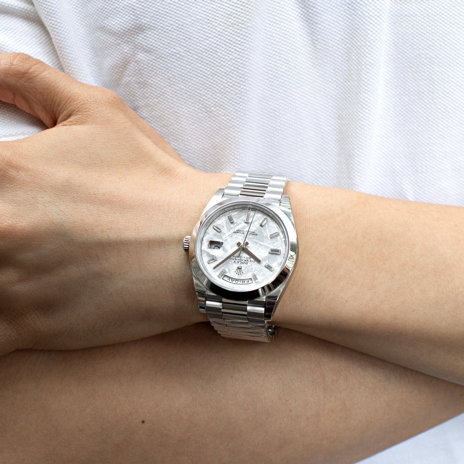 R01ex Day-Date 40 228206 Platinum Meteorite D1am0nd Dial