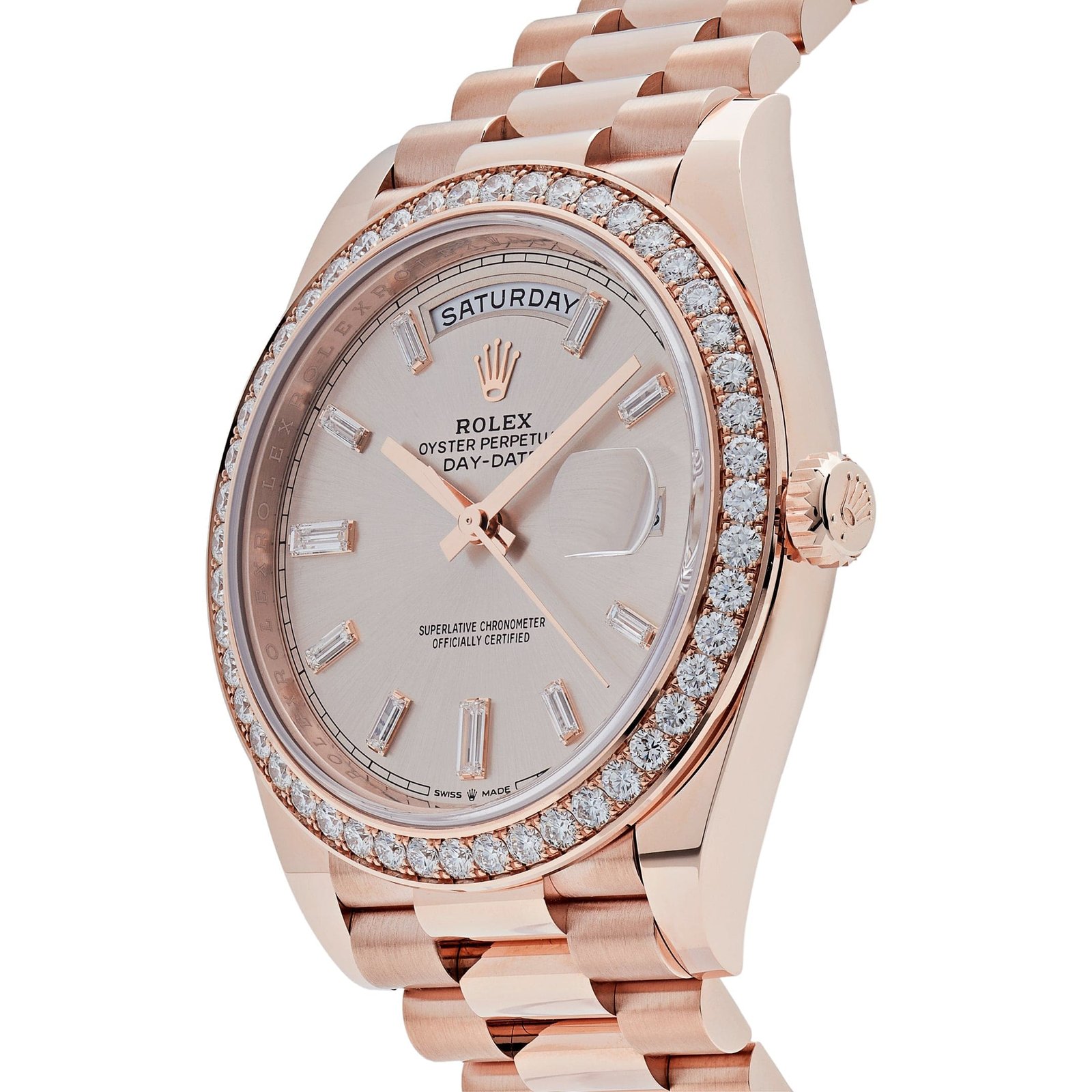 R01ex Day-Date 40 228345RBR Rose Gold D1am0nd Bezel Sundust D1am0nd Dial