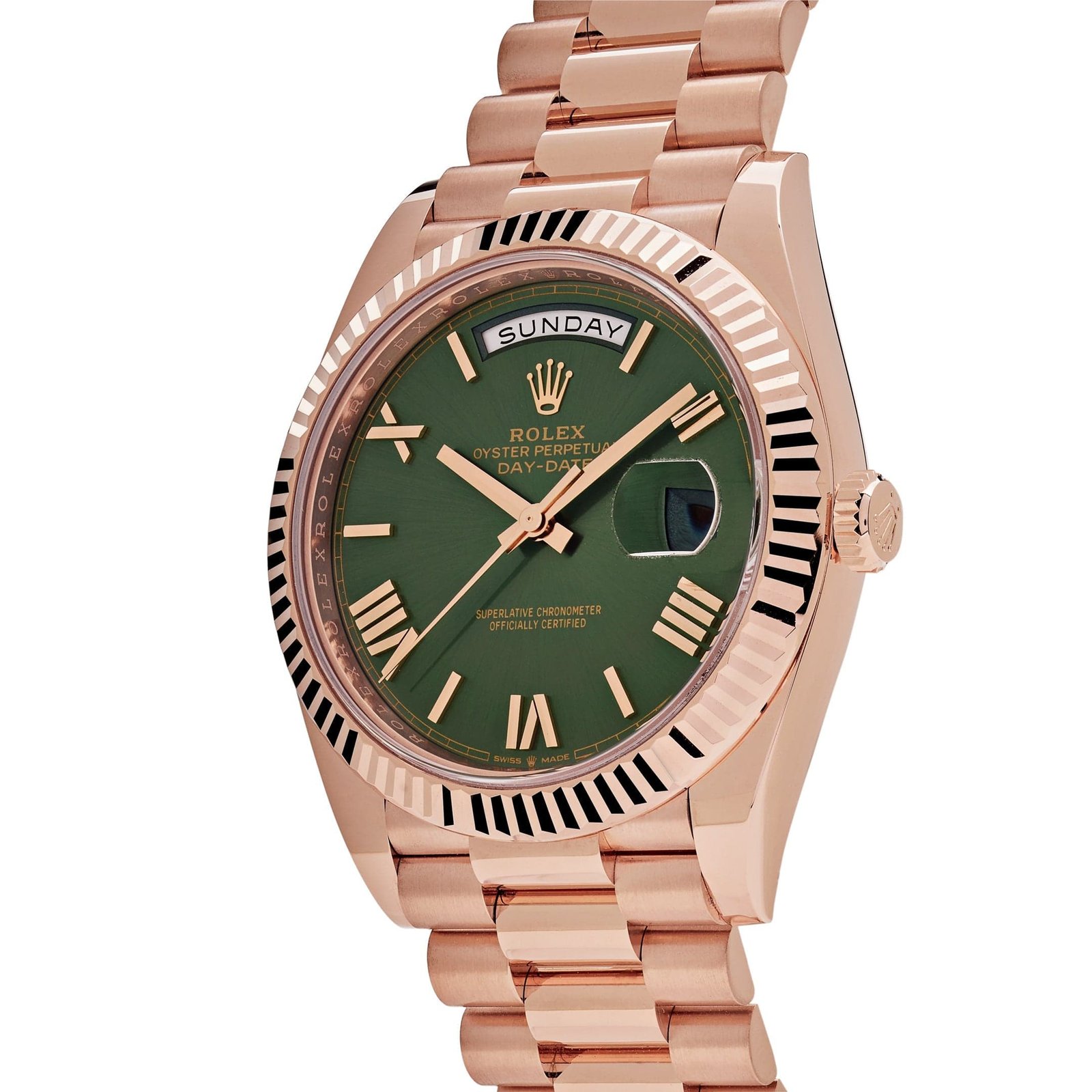 R01ex Day-Date 40 228235 Rose Gold Olive Green Dial (2024)