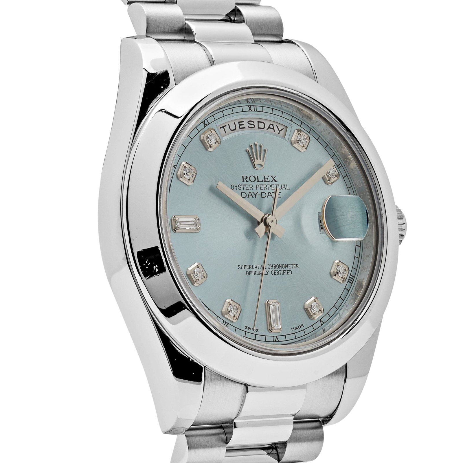 R01ex Day-Date II 218206 Platinum Blue D1am0nd Dial (2011)