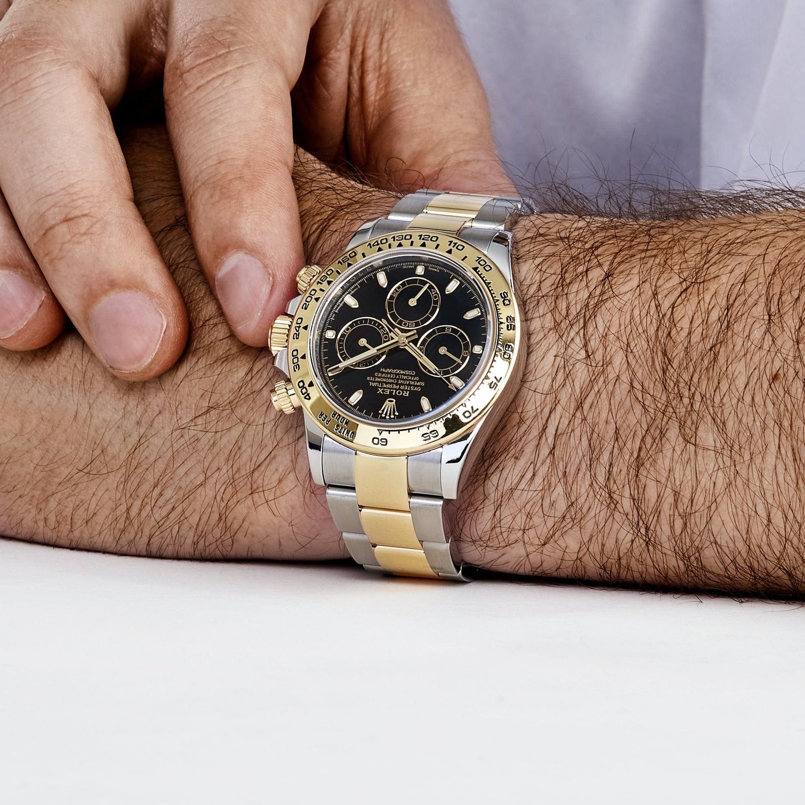 R01ex Daytona 116503 Yellow Gold Stainless Steel Black Dial (2019)
