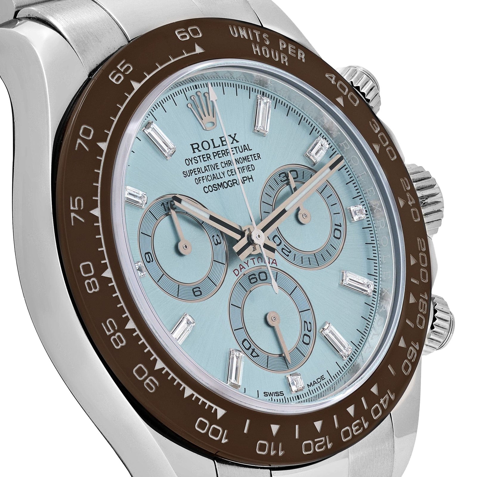 R01ex Daytona 116506 Platinum Ice Blue Baguette D1am0nd Dial (2020)