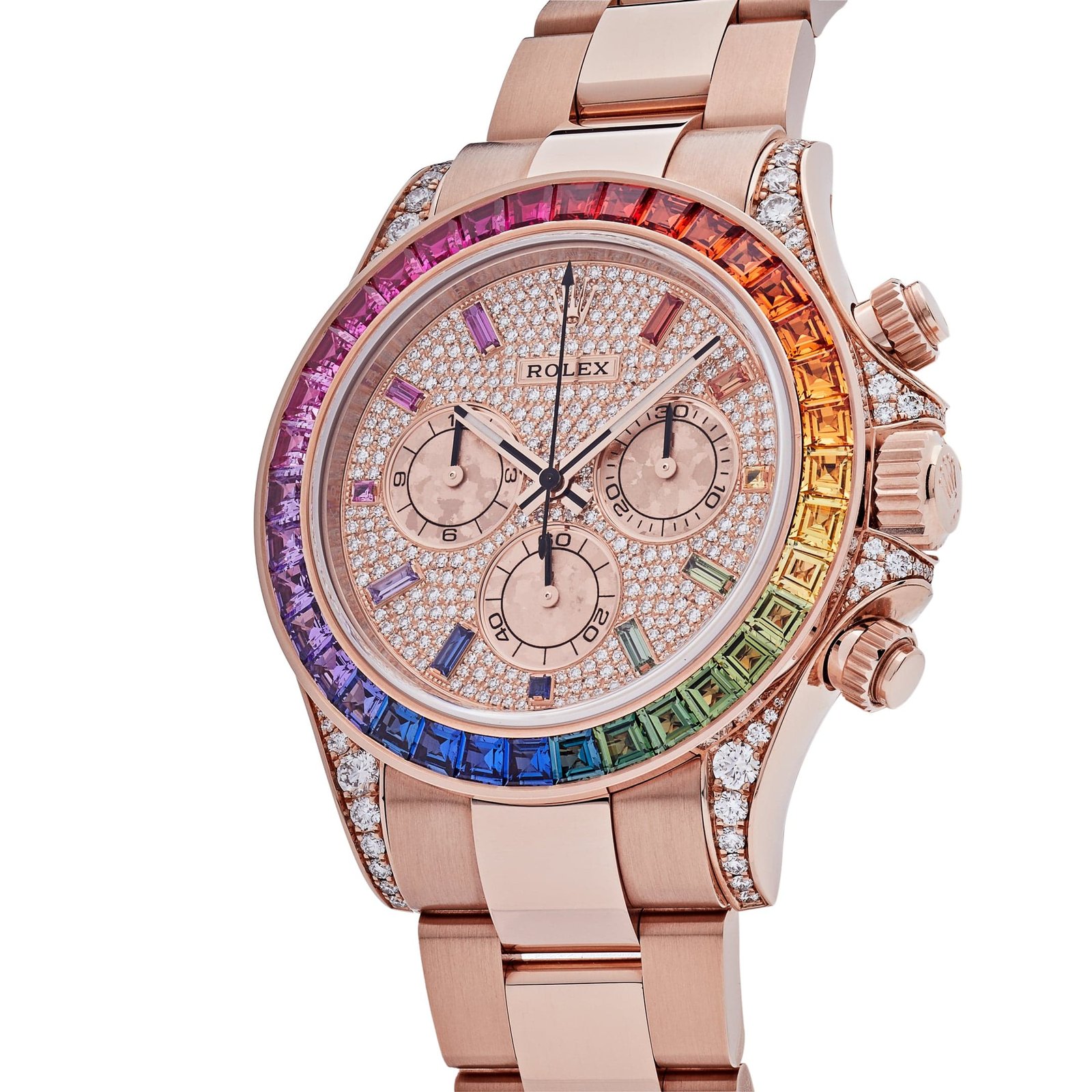 R01ex Daytona 116595RBOW ‘Rainbow’ Rose Gold Pave D1am0nd Dial Sapphire Bezel (2022)