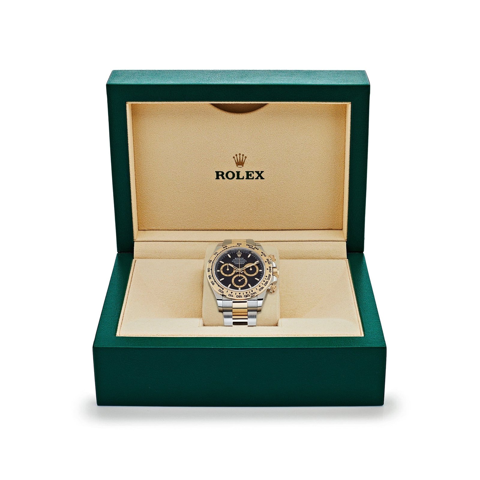 R01ex Daytona 126503 Stainless Steel Yellow Gold Black Dial (2024)