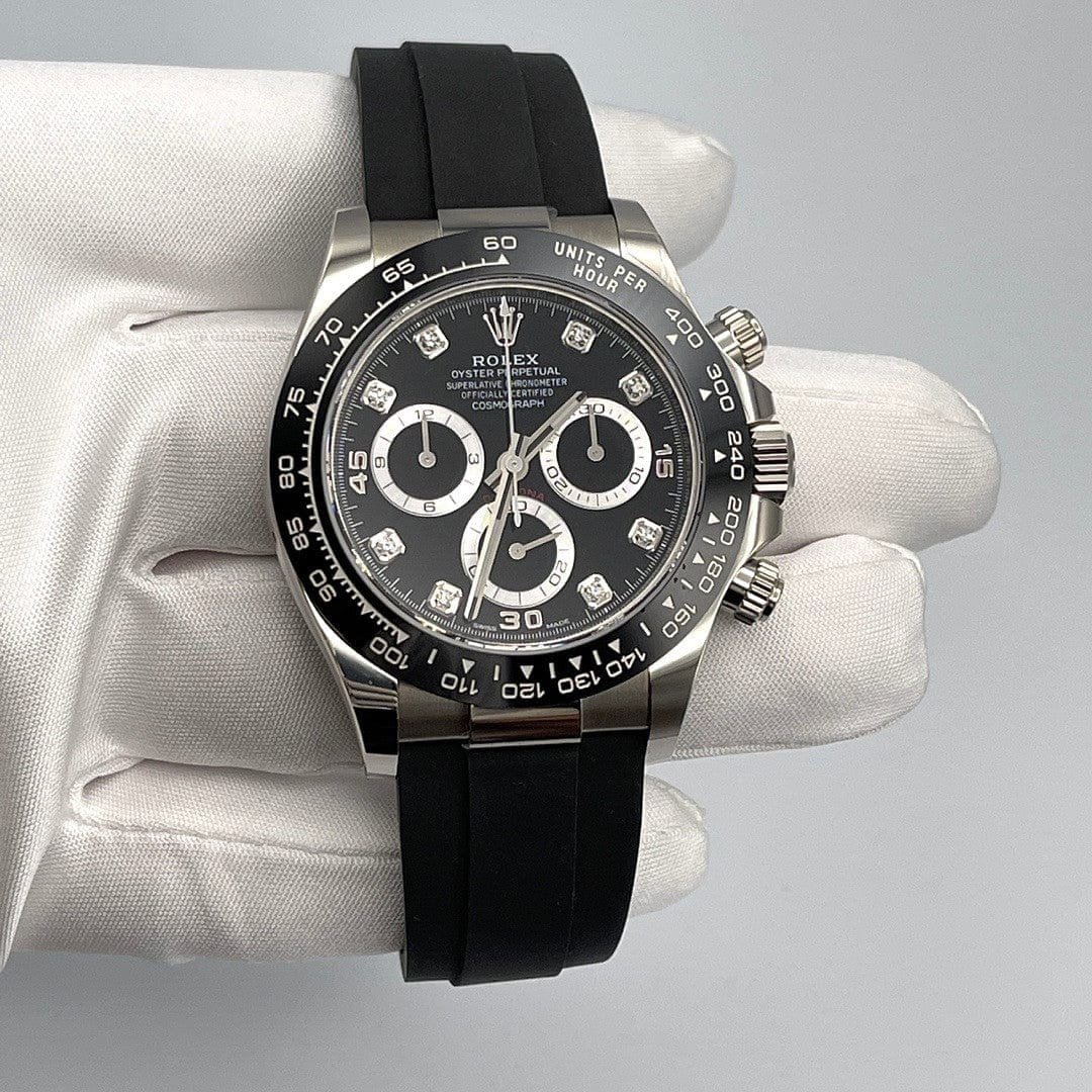 R01ex Daytona 116519LN White Gold Black D1am0nd Dial
