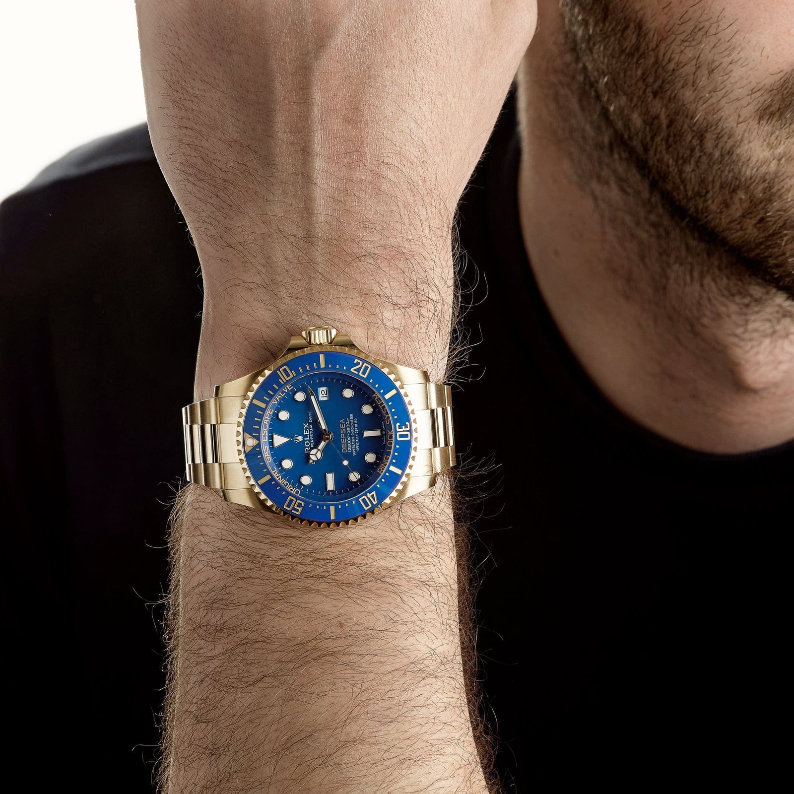 R01ex Deepsea 136668LB Yellow Gold Blue Dial Oyster