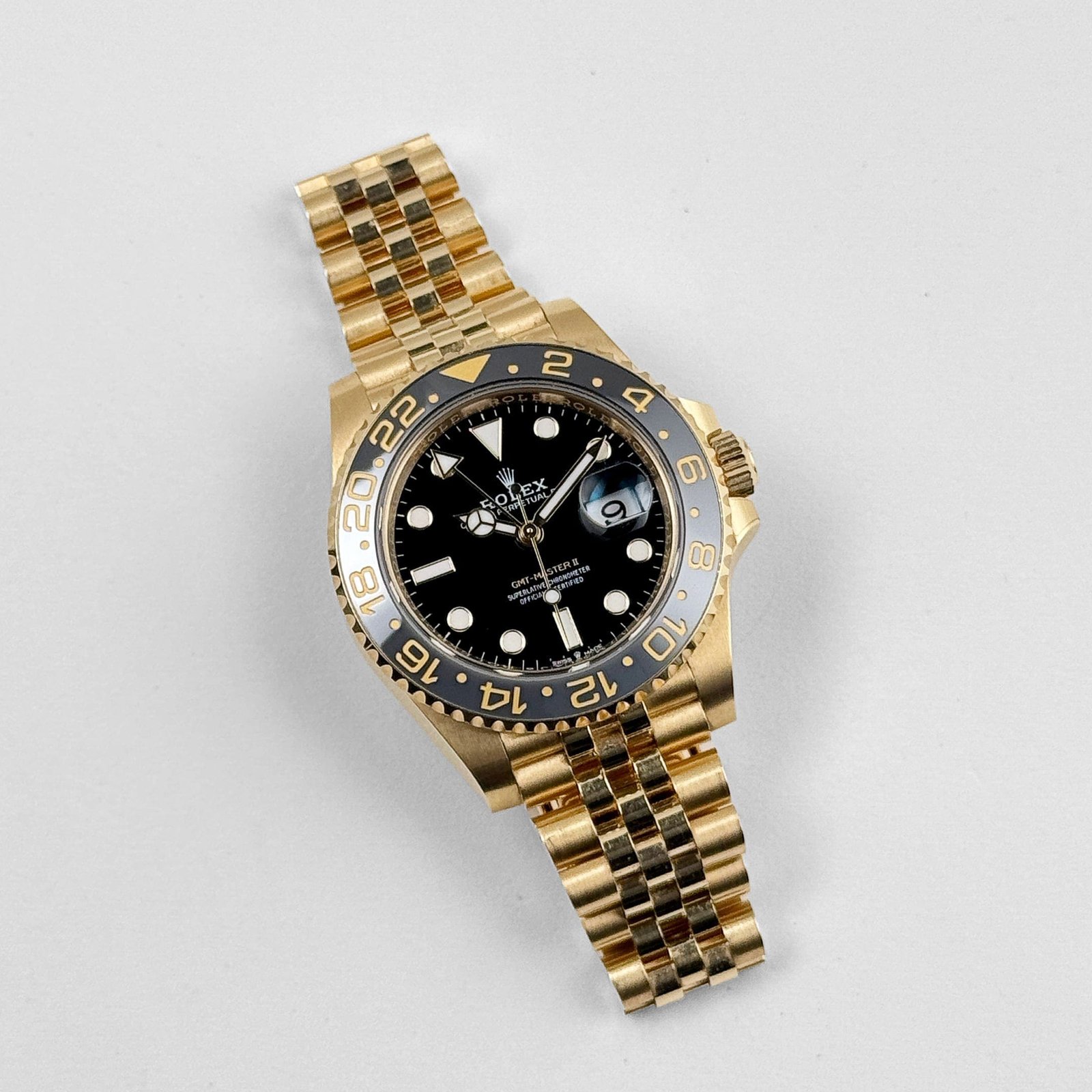 R01ex GMT-Master II 126718GRNR Yellow Gold Black Dial Jubilee (2023)