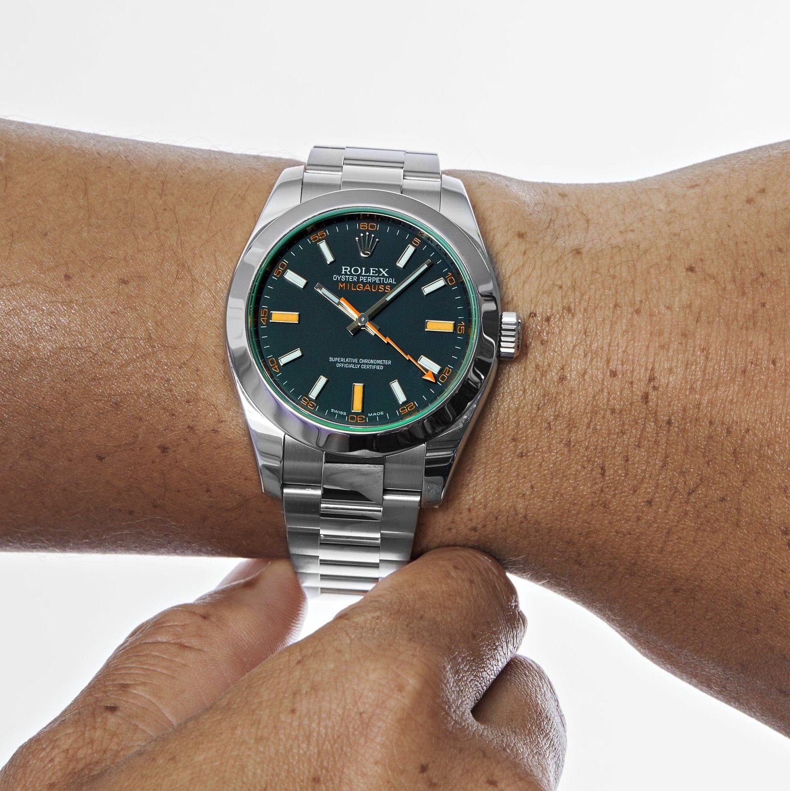 R01ex Milgauss 116400GV Stainless Steel Black Dial