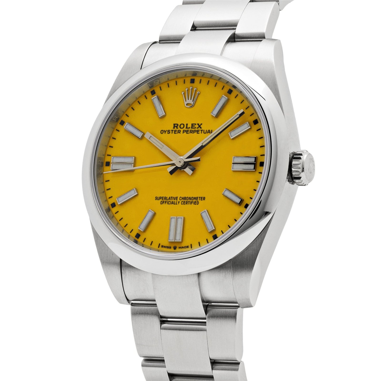 R01ex Oyster Perpetual 41 124300 Stainless Steel Yellow Dial