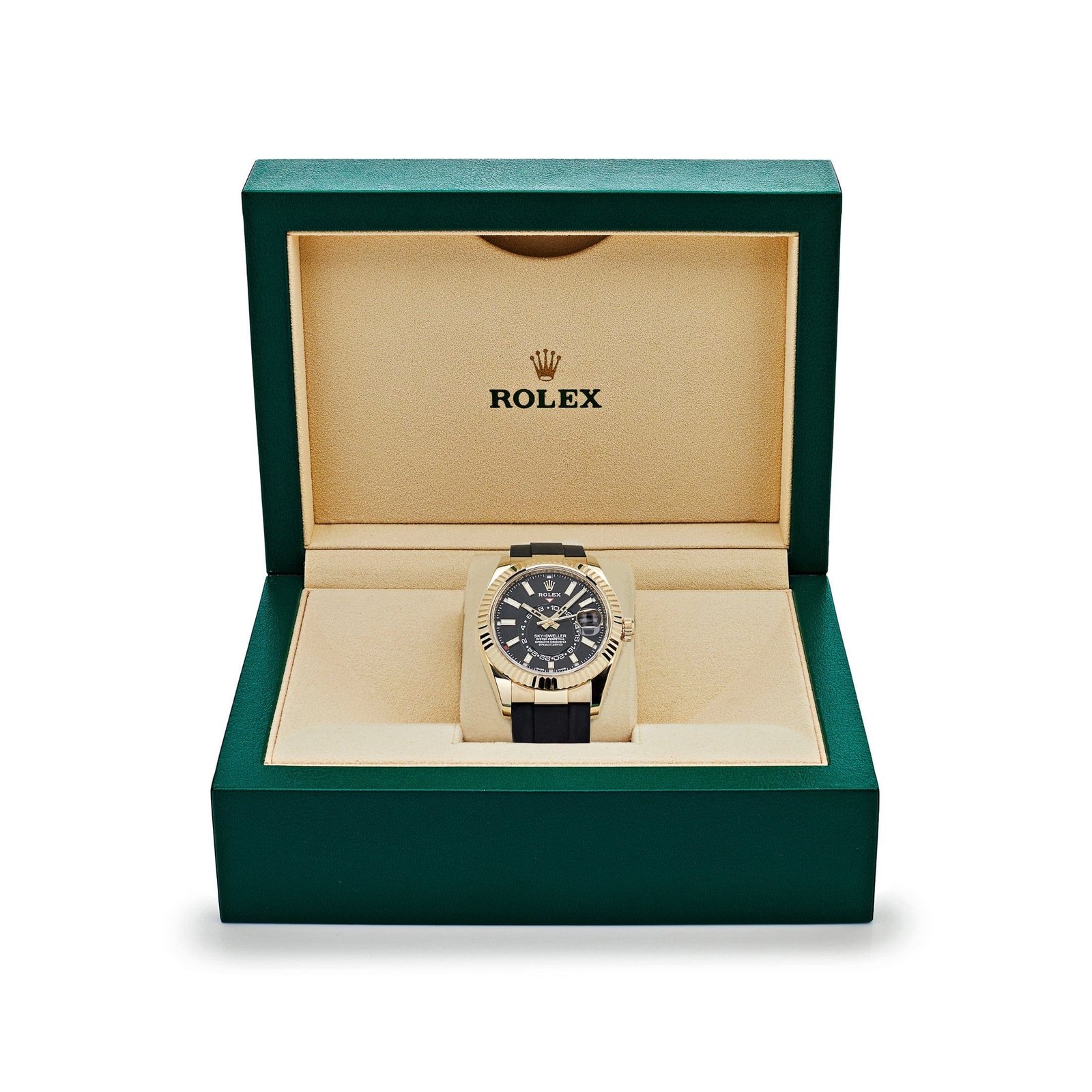 R01ex Sky-Dweller 326238 Yellow Gold Bright Black Dial