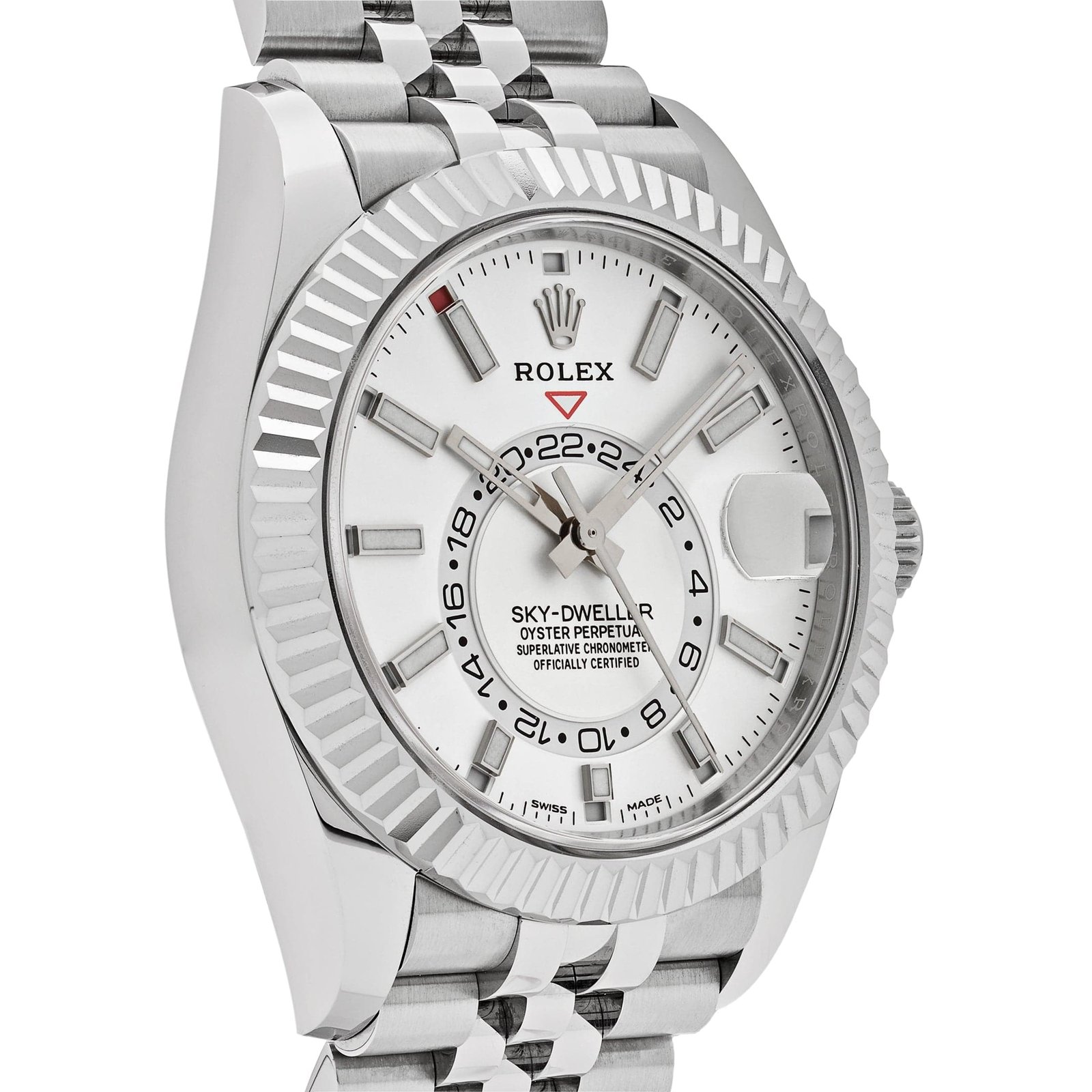 R01ex Sky-Dweller 326934 Stainless Steel White Dial Jubilee