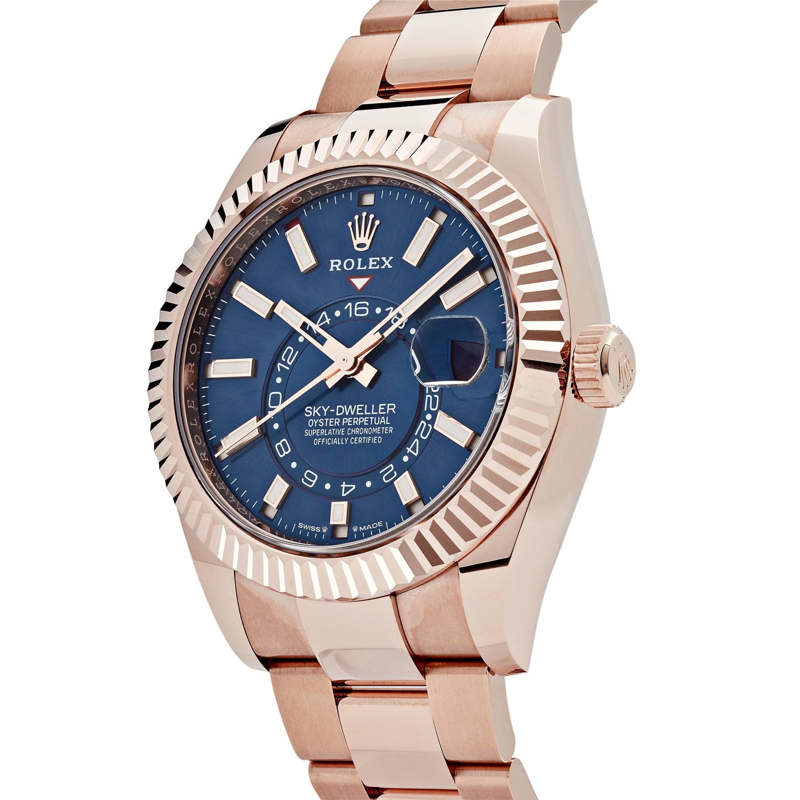R01ex Sky-Dweller 336935 Rose Gold Blue Dial