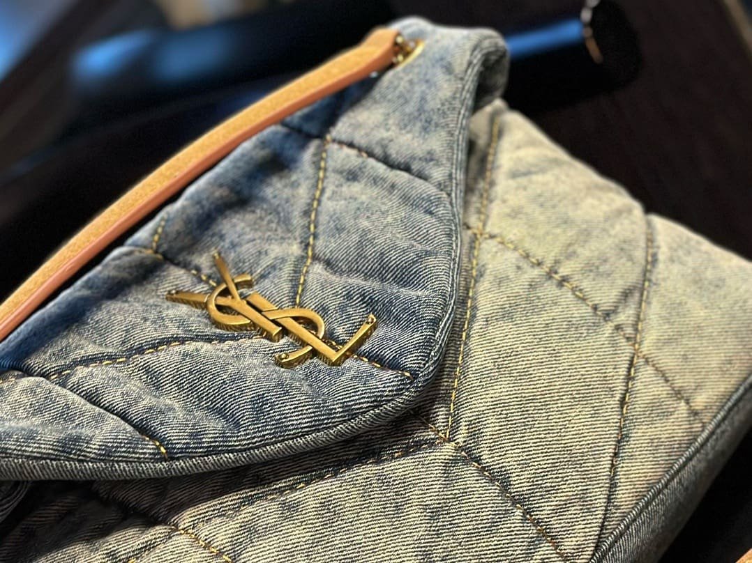 Sa1nt Lau*nt PUFFER SMALL IN SUEDE AND DENIM