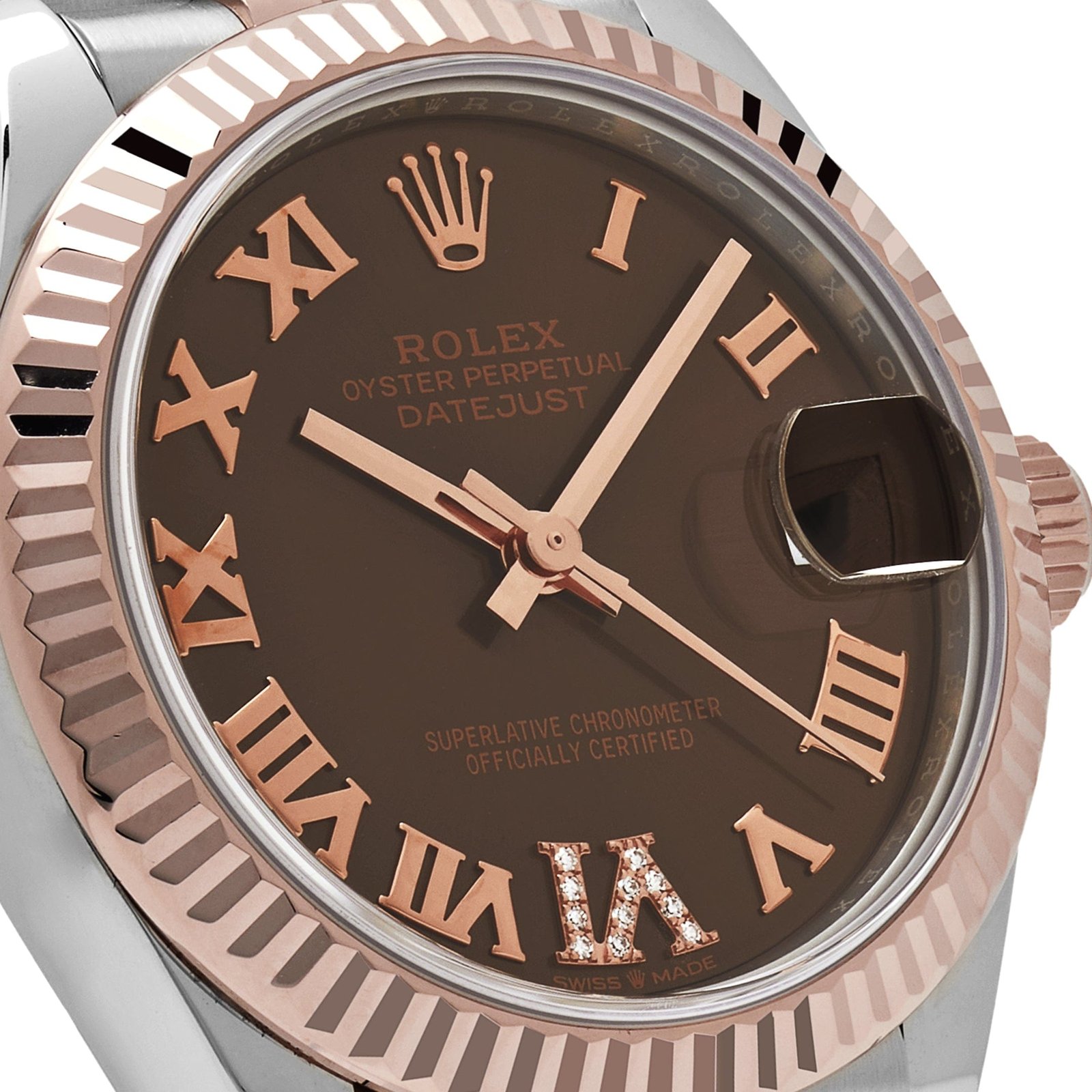 R01ex Datejust 31 278271 ‘Ladies’ Rose Gold Stainless Steel Roman Chocolate Dial Jubilee (2024)