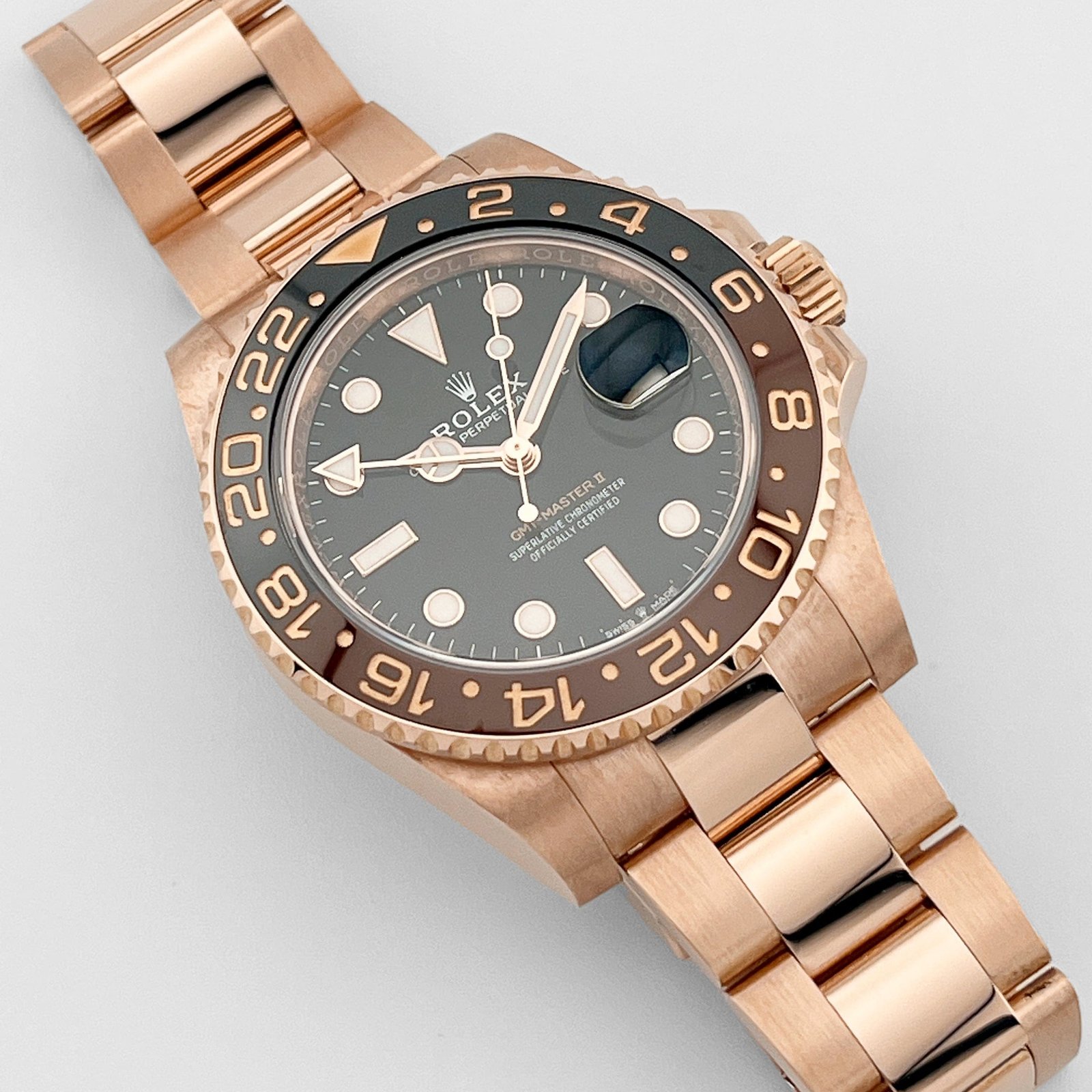 R01ex GMT-Master II 126715CHNR ‘Root Beer’ Rose Gold Black Dial (2019)