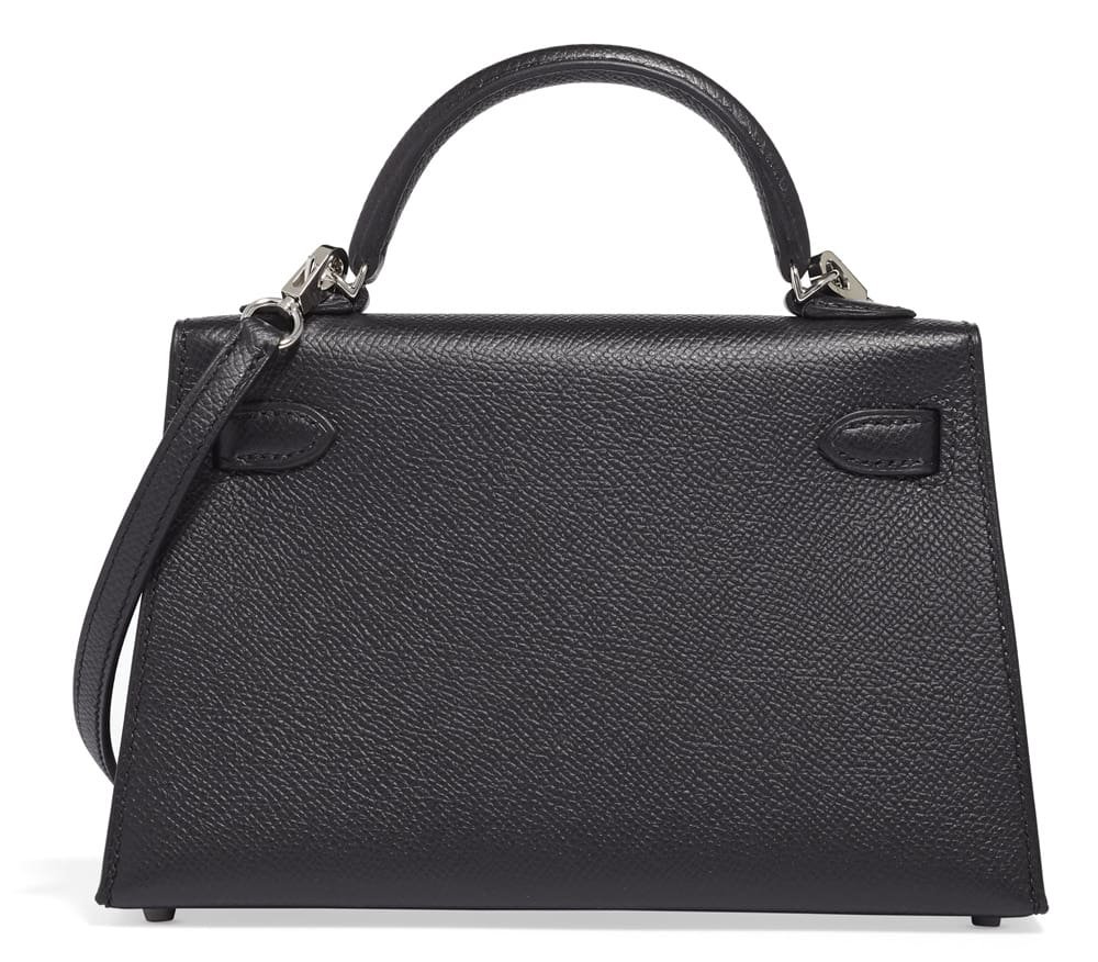 H**me5 Kelly Touch Mini Lizard, Veau Madame Black Palladium Hardware