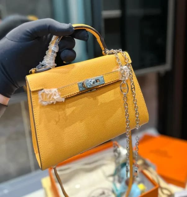 H**me5 Amber EPSOM Calfskin Mini Kelly 20cm