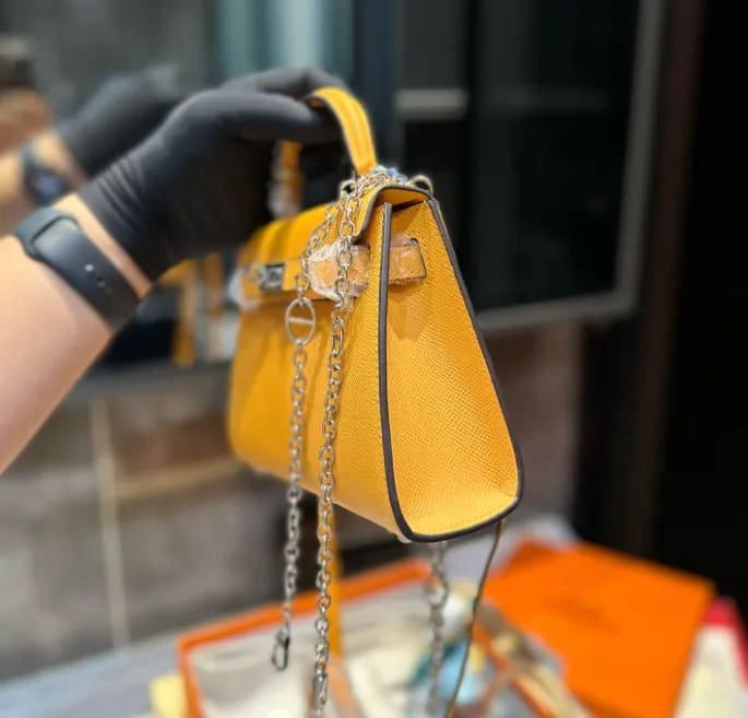 H**me5 Amber EPSOM Calfskin Mini Kelly 20cm