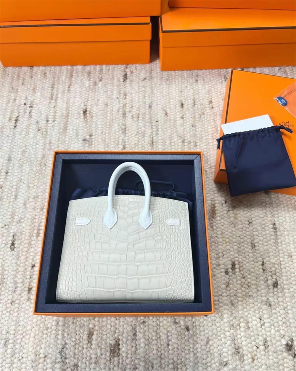 H**me5 Sac Faubourg Neige Birkin Sellier 20 Matte Alligator Palladium Hardware
