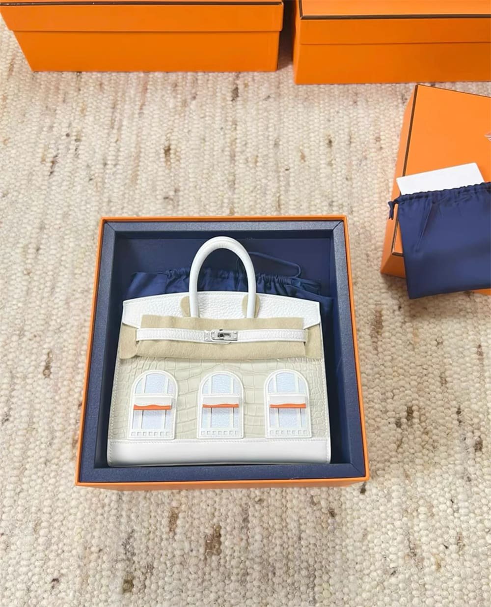 H**me5 Sac Faubourg Neige Birkin Sellier 20 Matte Alligator Palladium Hardware