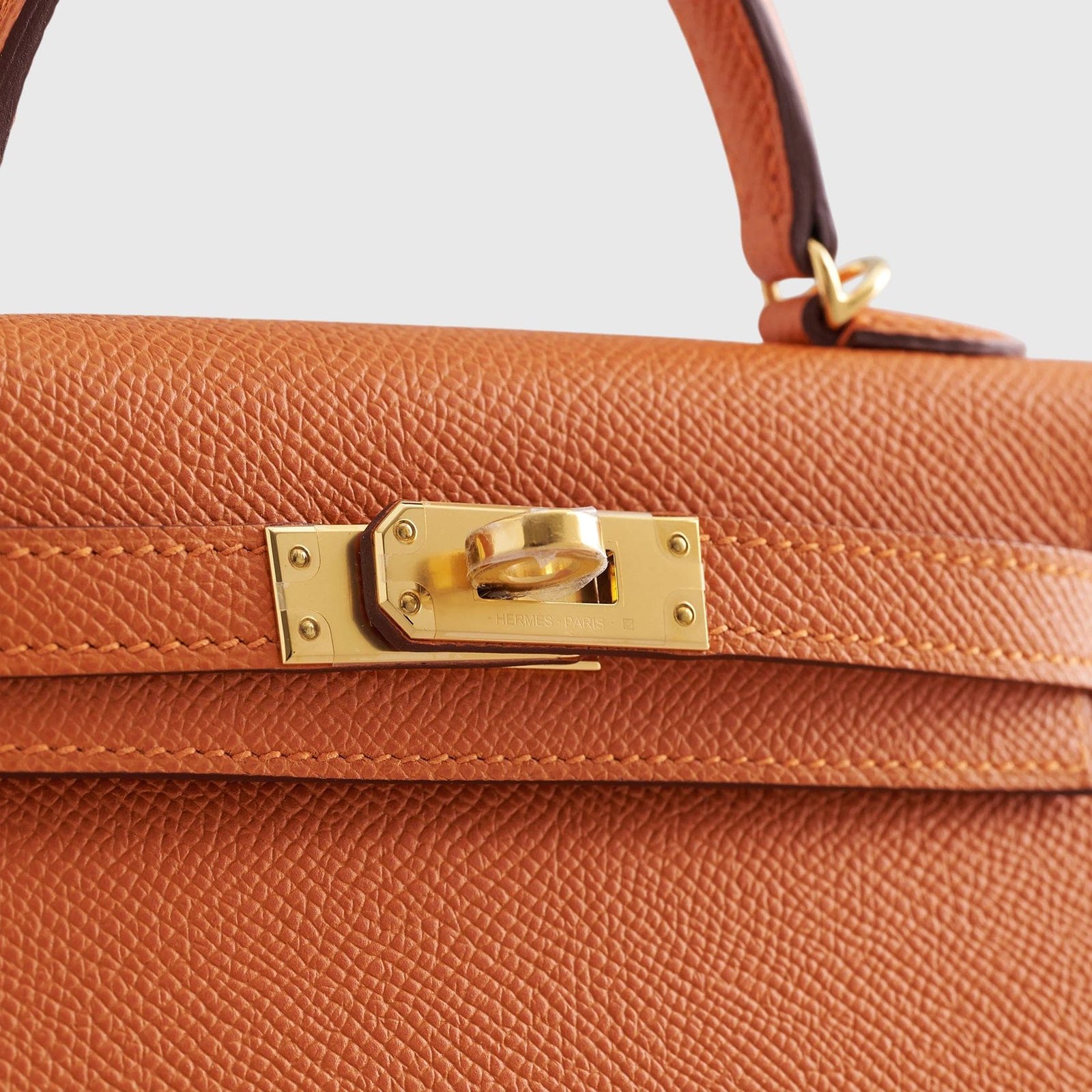 H**me5 Kelly Mini Epsom Orange Gold Hardware
