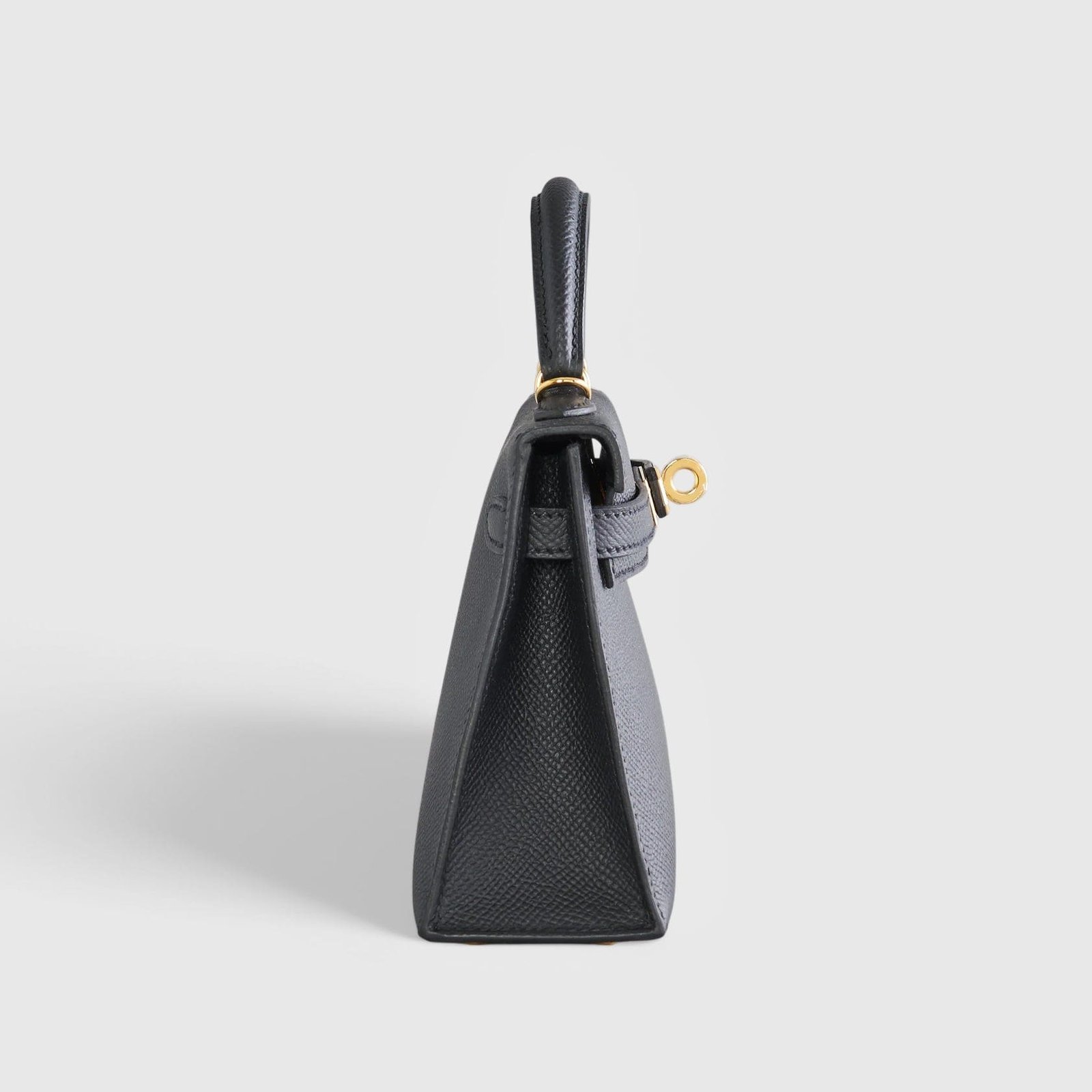 H**me5 Kelly Mini Epsom Sellier Black Gold Hardware