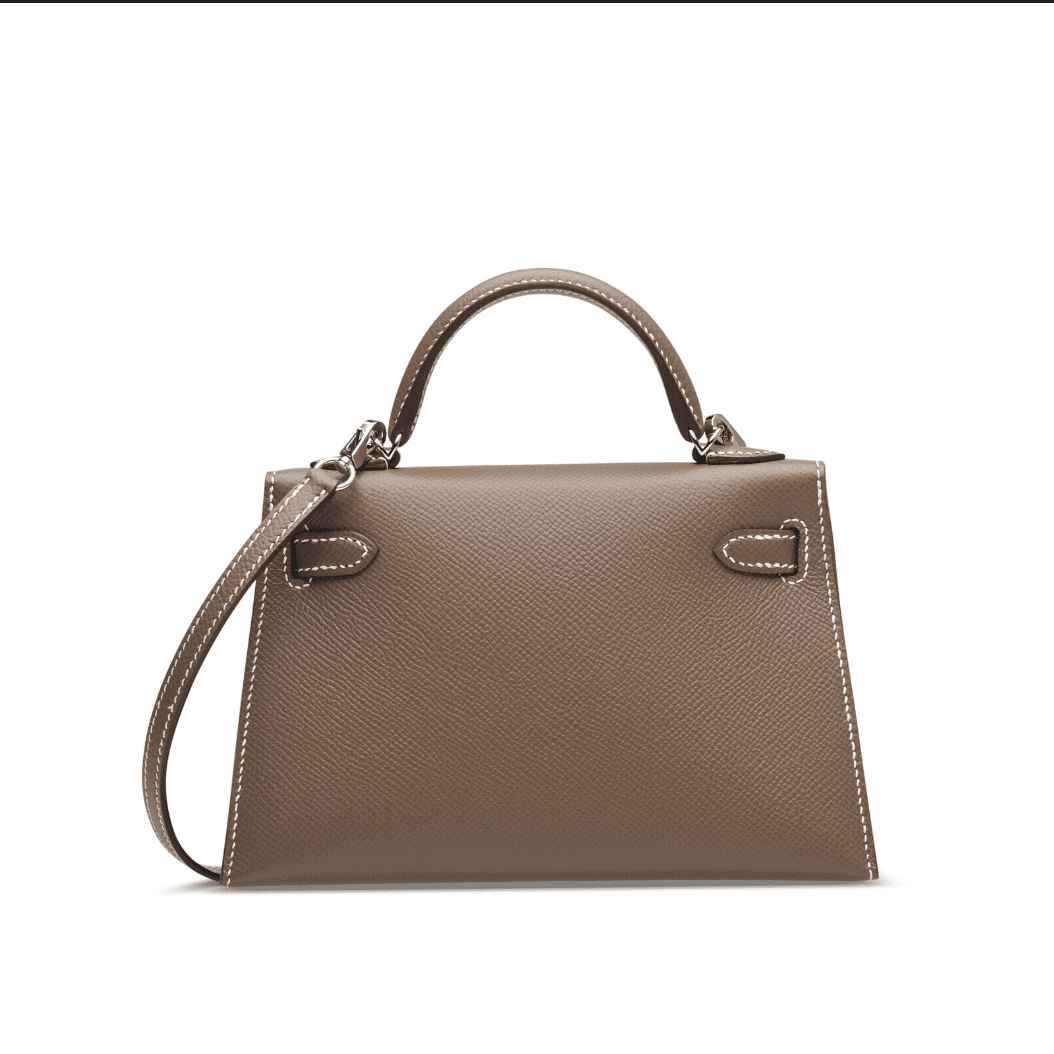 H**me5 Etoupe Epsom Mini Kelly 20 ll Palladium Hardware.